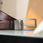 Axel Square Dot Pattern Belt – Dual Tone Moving Brockless