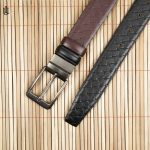 Axel Cross Line Pattern Belt – Dual Tone Moving Brockless